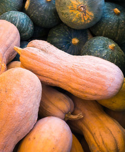 Full frame shot of pumpkins at market