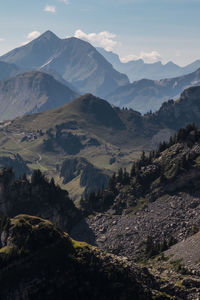 Scenic view of mountains against sky