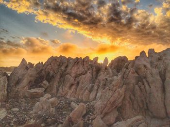 Scenic view of dramatic sky during sunset