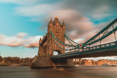 Low angle view of suspension bridge
