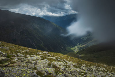 Scenic view of mountains against sky