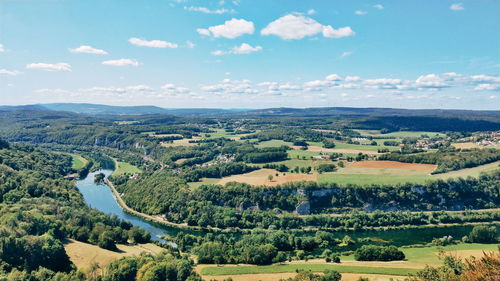High angle view of landscape against sky