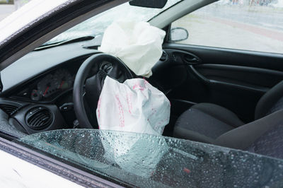 Close-up of car window