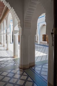 Architectural columns in courtyard