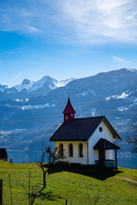 Walensee during a sunny day in winter - switzerland