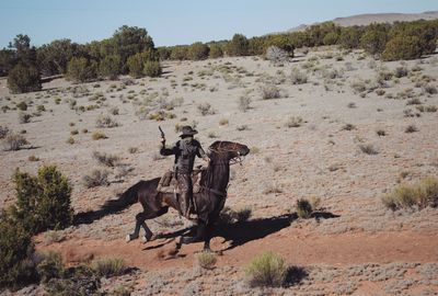 View of bandit on horse