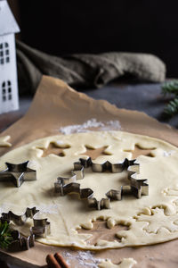 Close-up of cookies on table