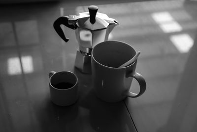 Close-up of coffee cup on table