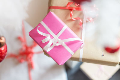 Close-up of pink flower in box