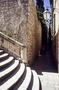 Walkway amidst historic building