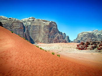 Rock formations in desert against sky