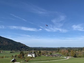 Scenic view of field against sky