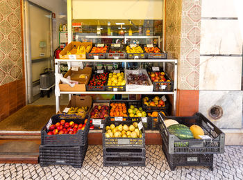 Fruits for sale at market stall