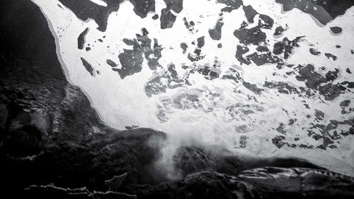 Water splashing on rocks