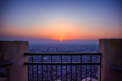 View of sea against sky during sunset