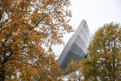 Low angle view of modern building against sky