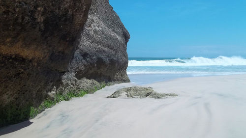 Scenic view of beach against sky