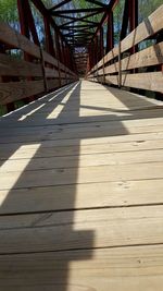 Shadow of bridge on sunny day