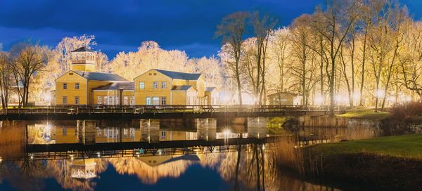 Reflection of buildings in water