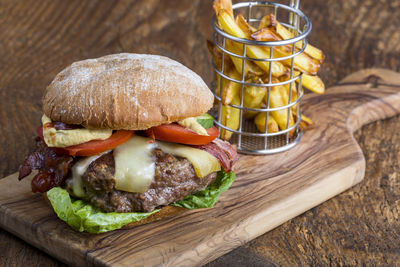 Close-up of food on table