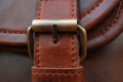 Close-up of leather bag