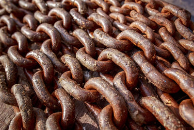 Full frame shot of rusty chain