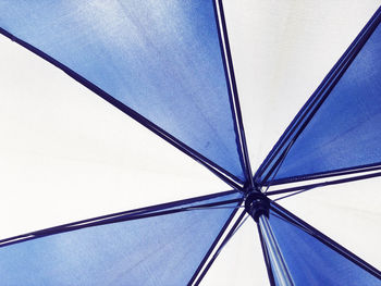 Low angle view of ceiling against clear blue sky