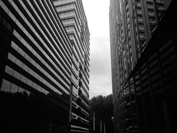 Low angle view of modern building against sky