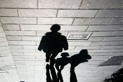 Shadow of woman on wall