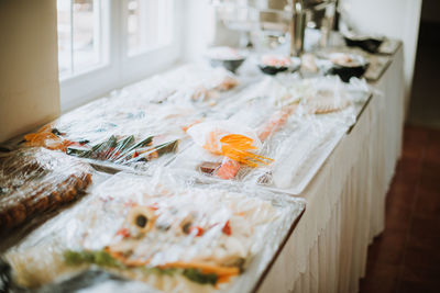 Close-up of food on table