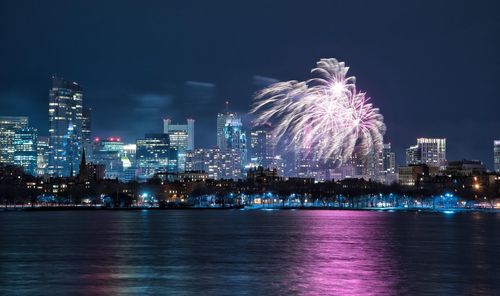 Illuminated city at night