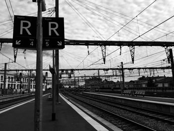 Railroad tracks against sky