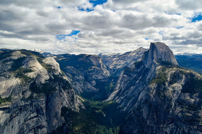 Scenic view of rocky mountains against sky