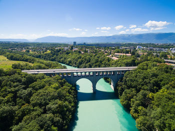 Bridge over river against sky