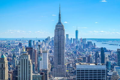 Modern buildings in city against sky