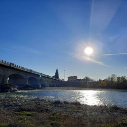 Bridge over river against sky