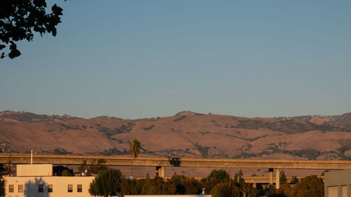 Scenic view of mountains against clear sky