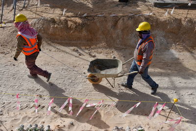 Men working at construction site