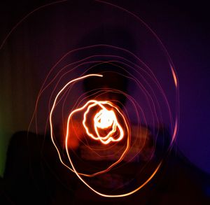 Close-up of illuminated fire at night