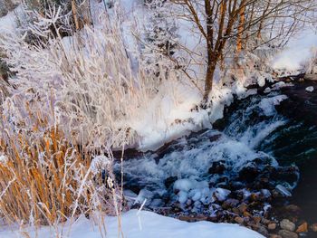 Scenic view of snow covered landscape