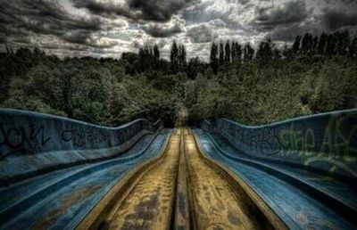 View of road against cloudy sky