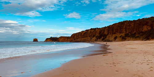 Scenic view of beach against sky