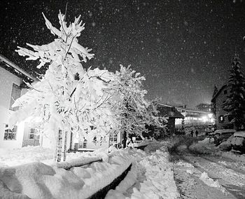 View of built structure at night