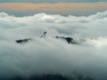 Ski jump over the clouds