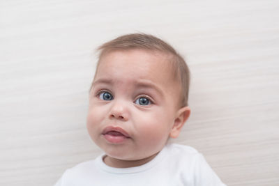 Portrait of cute boy looking away