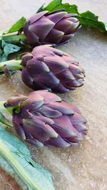 High angle view of bread