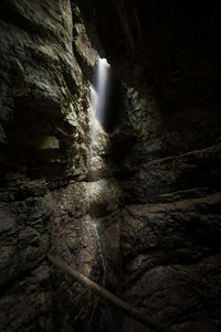 Low angle view of waterfall