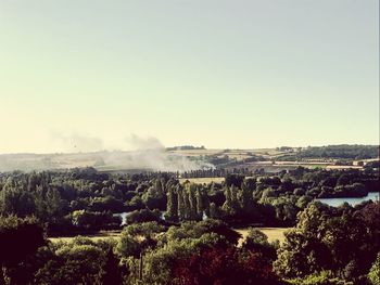 Scenic view of landscape against clear sky