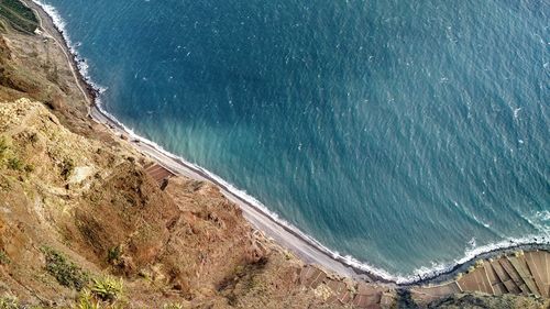 High angle view of coastline