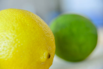 Close-up of lemon on table